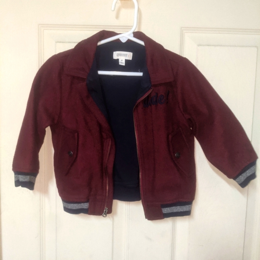 Gymboree size 2T Burgundy/Navy Letterman Jacket